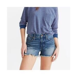 Madewell The Perfect Jean Short women's 32 blue denim high rise Rayburn wash